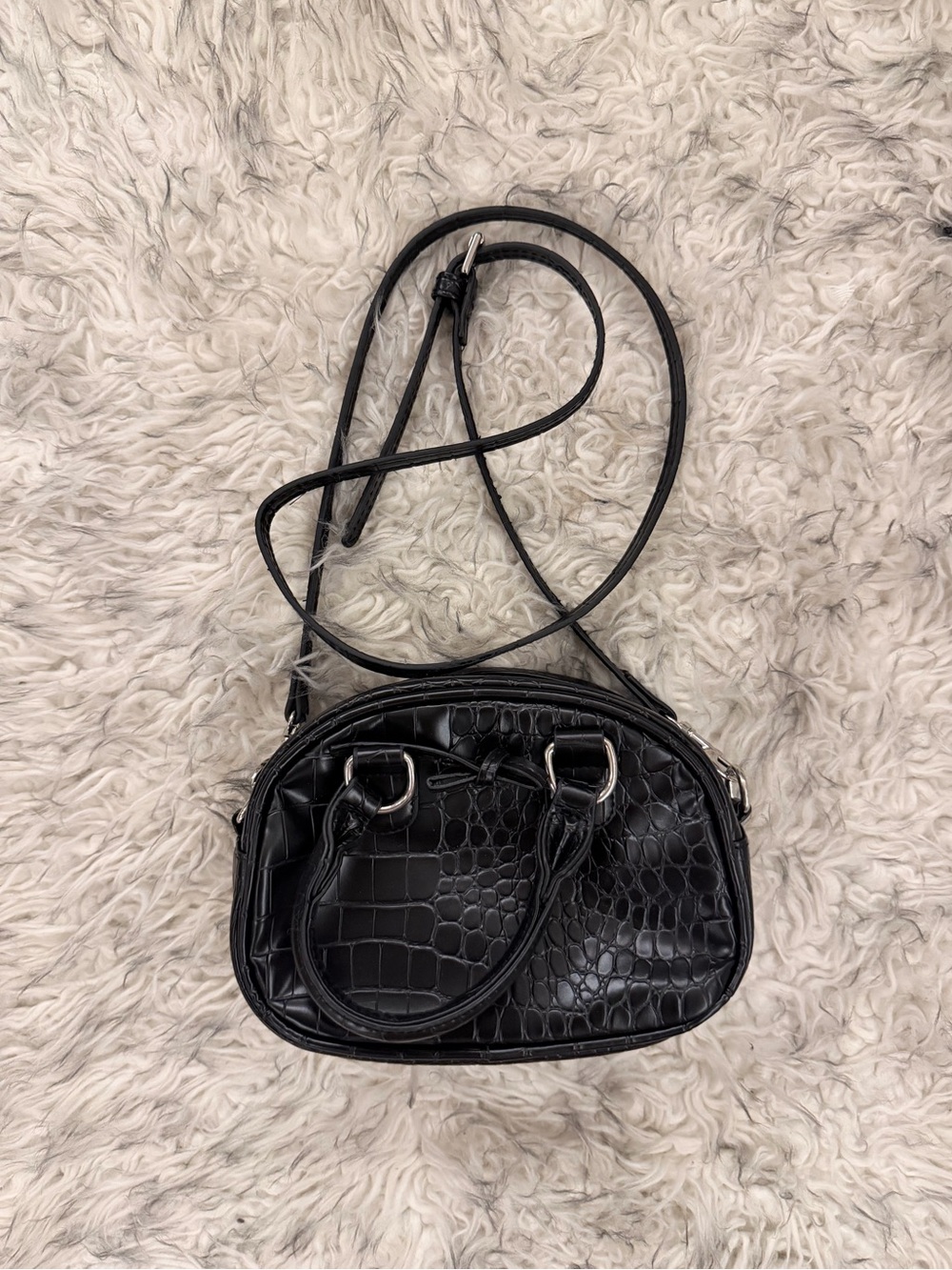 Kimchi Blue Bow Mini Bowler Bag - Black